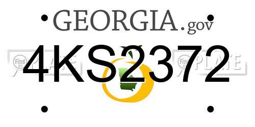 4KS2372 Georgia License Plate