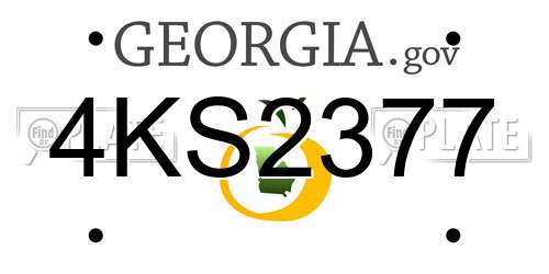 4KS2377 Georgia License Plate
