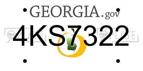 4KS7322 Georgia License Plate