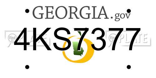 4KS7377 Georgia License Plate