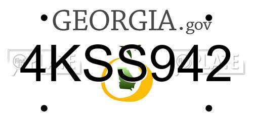 4KSS942 Georgia License Plate