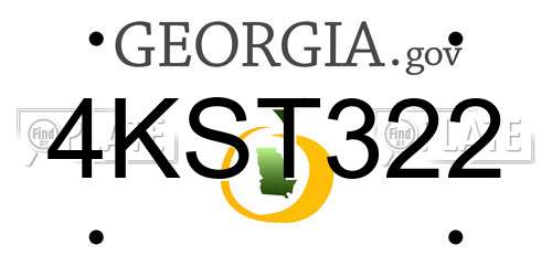 4KST322 Georgia License Plate