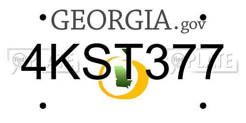 4KST377 Georgia License Plate