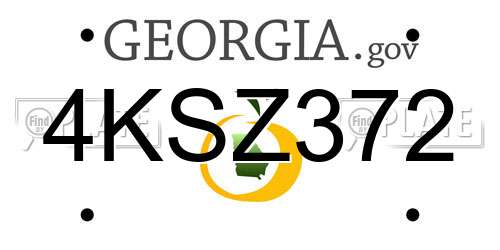 4KSZ372 Georgia License Plate