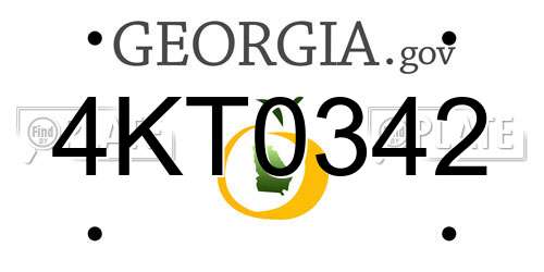 4KT0342 Georgia License Plate