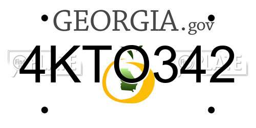 4KTO342 Georgia License Plate