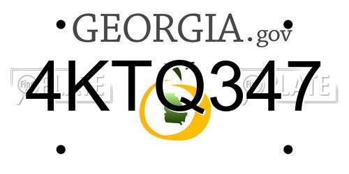 4KTQ347 Georgia License Plate