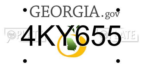 4KY655 Georgia License Plate
