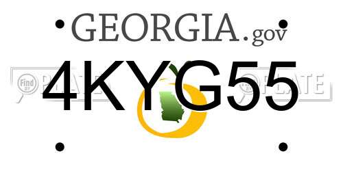 4KYG55 Georgia License Plate