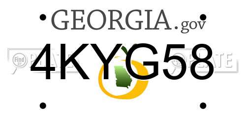 4KYG58 Georgia License Plate