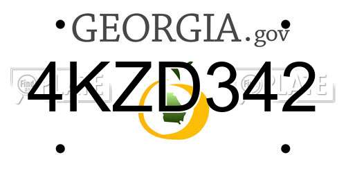 4KZD342 Georgia License Plate