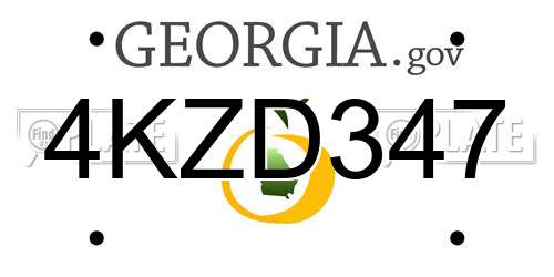 4KZD347 Georgia License Plate