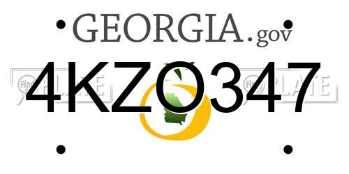 4KZO347 Georgia License Plate