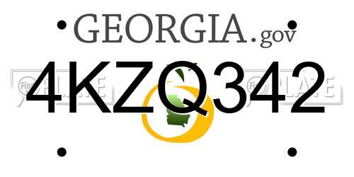 4KZQ342 Georgia License Plate
