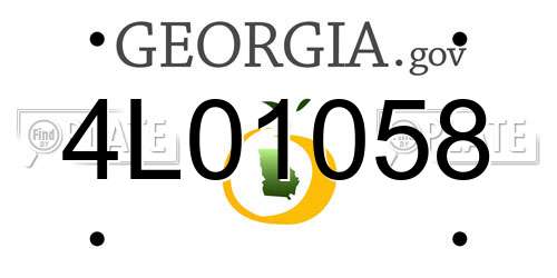 4L01058 Georgia License Plate