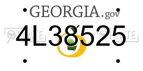 4L38525 Georgia License Plate