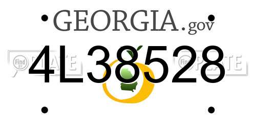 4L38528 Georgia License Plate