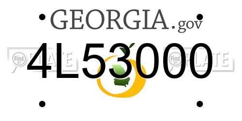 4L53000 Georgia License Plate