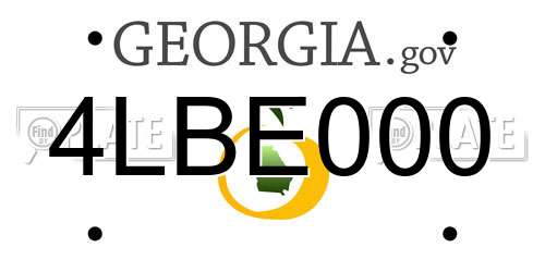 4LBE000 Georgia License Plate