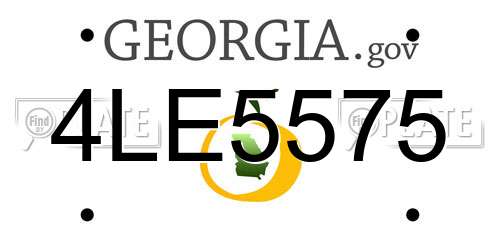 4LE5575 Georgia License Plate