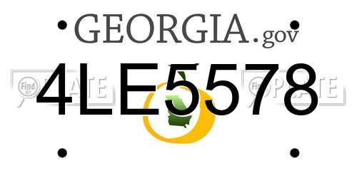 4LE5578 Georgia License Plate