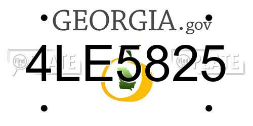 4LE5825 Georgia License Plate