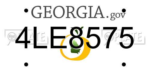 4LE8575 Georgia License Plate