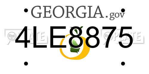 4LE8875 Georgia License Plate