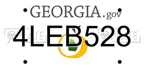 4LEB528 Georgia License Plate