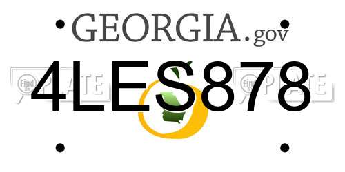 4LES878 Georgia License Plate