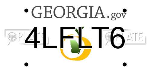 4LFLT6 Georgia License Plate