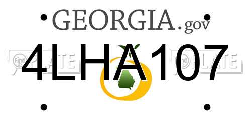 4LHA107 Georgia License Plate