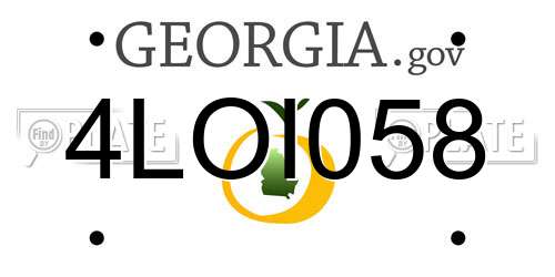 4LOI058 Georgia License Plate