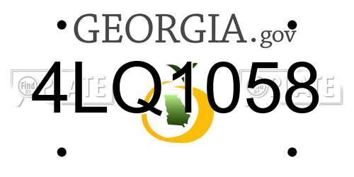 4LQ1058 Georgia License Plate