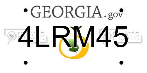 4LRM45 Georgia License Plate