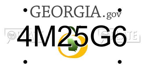 4M25G6 Georgia License Plate