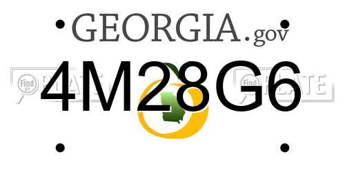 4M28G6 Georgia License Plate