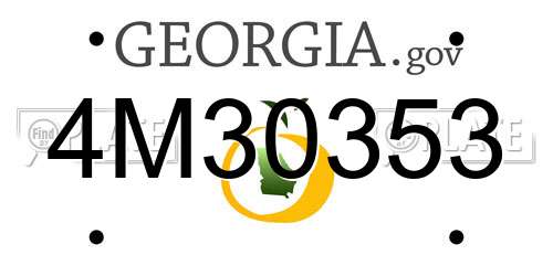 4M30353 Georgia License Plate