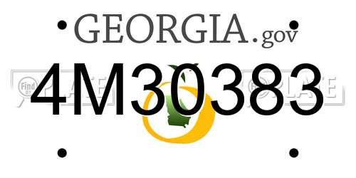 4M30383 Georgia License Plate