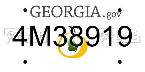 4M38919 Georgia License Plate