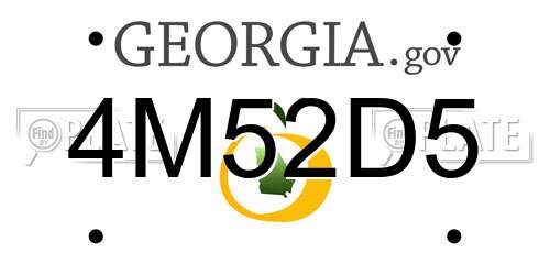 4M52D5 Georgia License Plate