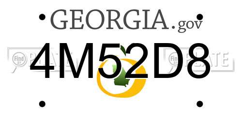4M52D8 Georgia License Plate