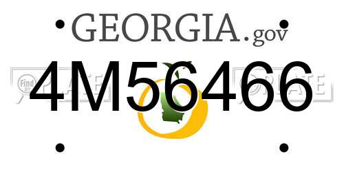 4M56466 Georgia License Plate