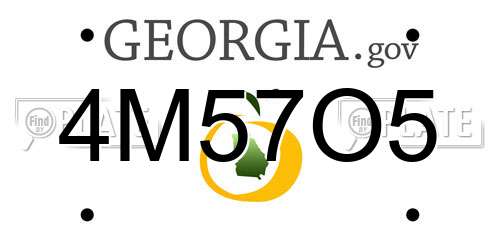 4M57O5 Georgia License Plate