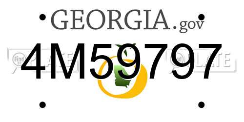 4M59797 Georgia License Plate