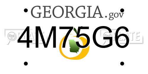4M75G6 Georgia License Plate