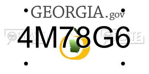 4M78G6 Georgia License Plate