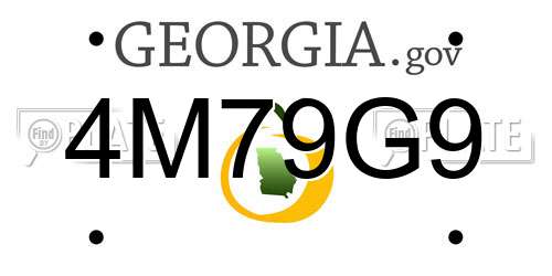 4M79G9 Georgia License Plate