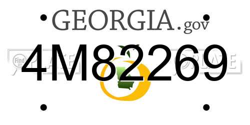 4M82269 Georgia License Plate