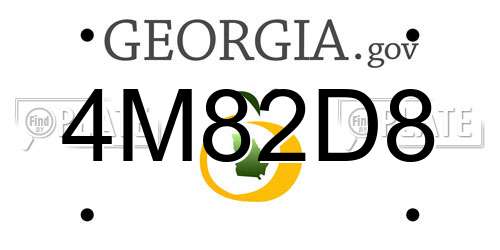 4M82D8 Georgia License Plate